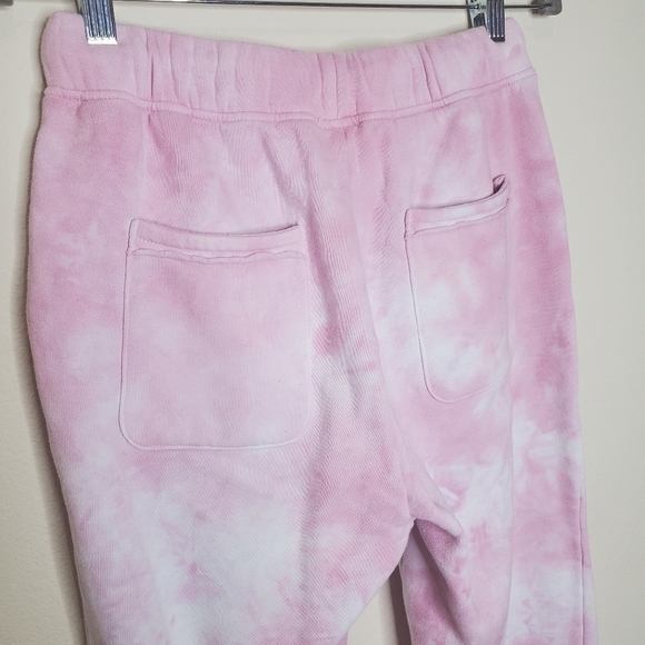 Free People Movement Work It Out Pink & White Tie Dye Fleece Jogger Sweatpants - Picture 9 of 13